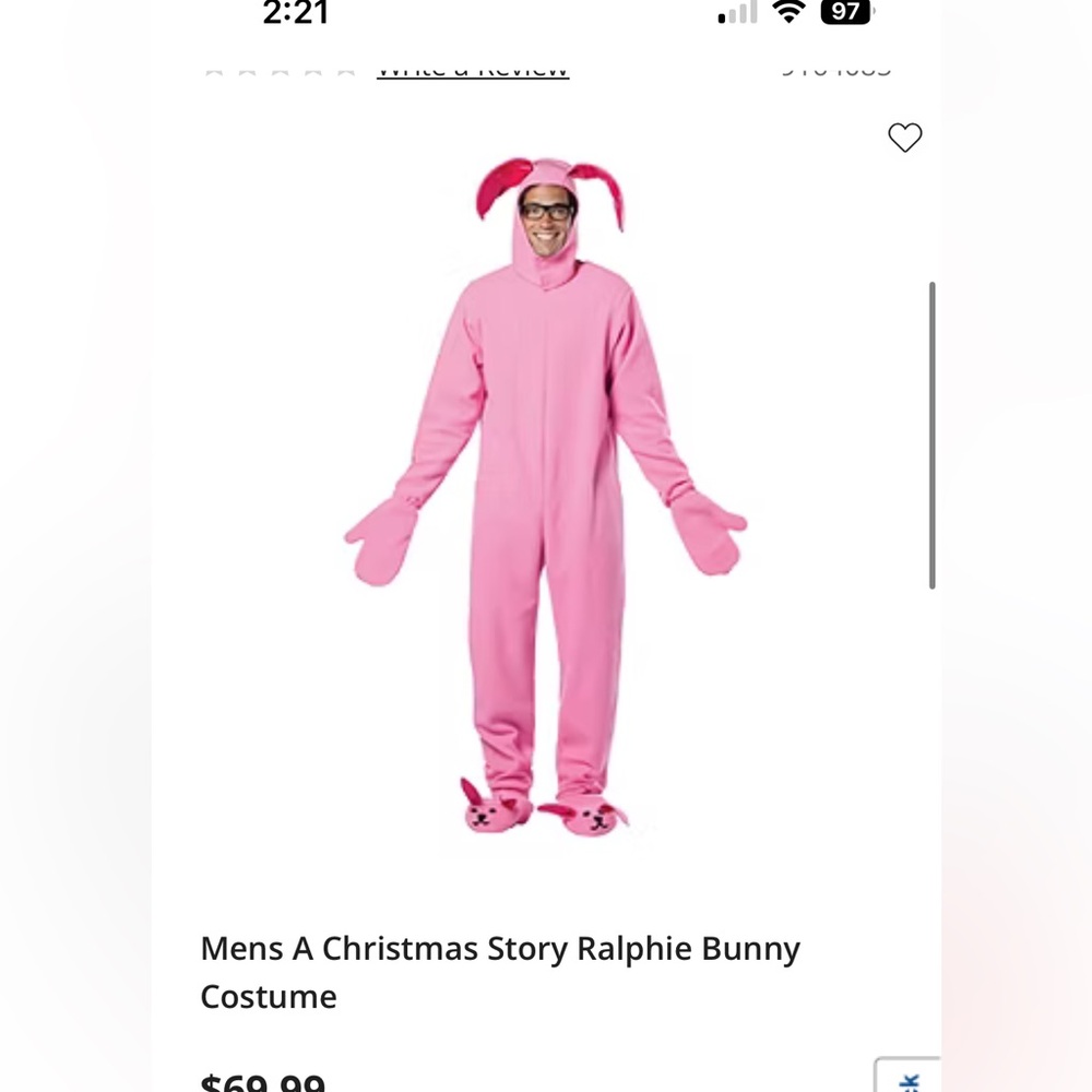 A Christmas Story Ralph’s iconic pink bunny suit
